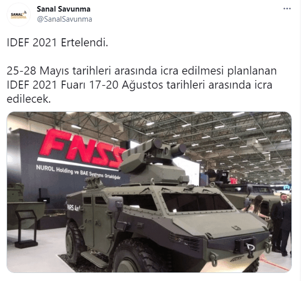 idef 2021 ertelendi