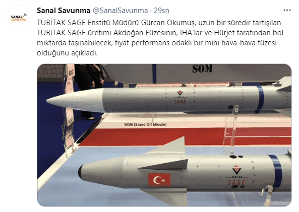 tubitak sage gurcan okumus akdogan fuzesi akdogan mini hava hava fuzesi