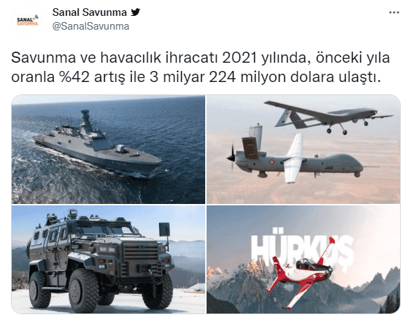 2021 savunma ve havacilik ihracati savunma sanayii