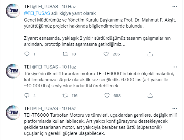 TEI TF6000 Turbofan Motoru Prototipi Imalat Asamasinda